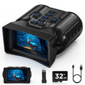 Night Vision Goggles,4K Night Vision Binoculars for Adults with 5000mAh Rechargeable Battery,1000FT Infrared Range,16X Zoom,32GB TF Card,Photo&Video Recording,Compact Design,Ideal Gifts for Men
