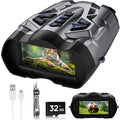 WISHBETY 4K Night Vision Goggles for Adults,16X Zoom Night Vision Binoculars with 1000FT Infrared Range,5000mAh Rechargeable Battery,3.5" Screen,Include 32GB Card,Gift for Mens and Outdoor Enthusiasts