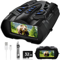 WISHBETY 4K Night Vision Goggles for Adults,16X Zoom Night Vision Binoculars with 1000FT Infrared Range,5000mAh Rechargeable Battery,3.5" Screen,Include 32GB Card,Gift for Mens and Outdoor Enthusiasts