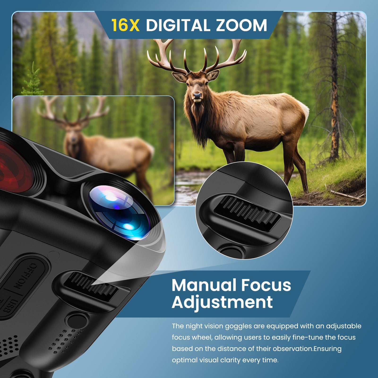 Night Vision Goggles,4K Night Vision Binoculars for Adults with 5000mAh Rechargeable Battery,1000FT Infrared Range,16X Zoom,32GB TF Card,Photo&Video Recording,Compact Design,Ideal Gifts for Men