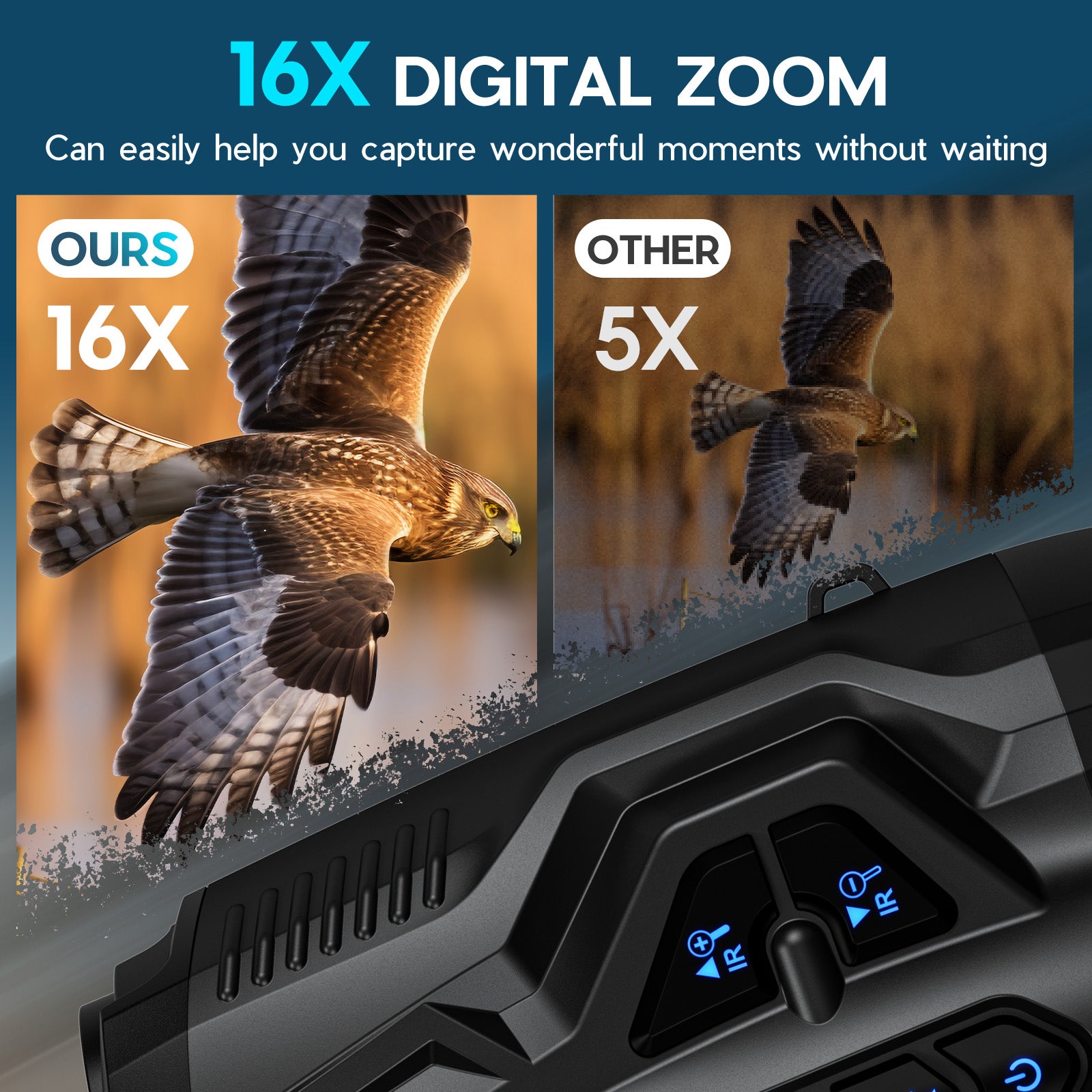 WISHBETY 4K Night Vision Goggles for Adults,16X Zoom Night Vision Binoculars with 1000FT Infrared Range,5000mAh Rechargeable Battery,3.5" Screen,Include 32GB Card,Gift for Mens and Outdoor Enthusiasts