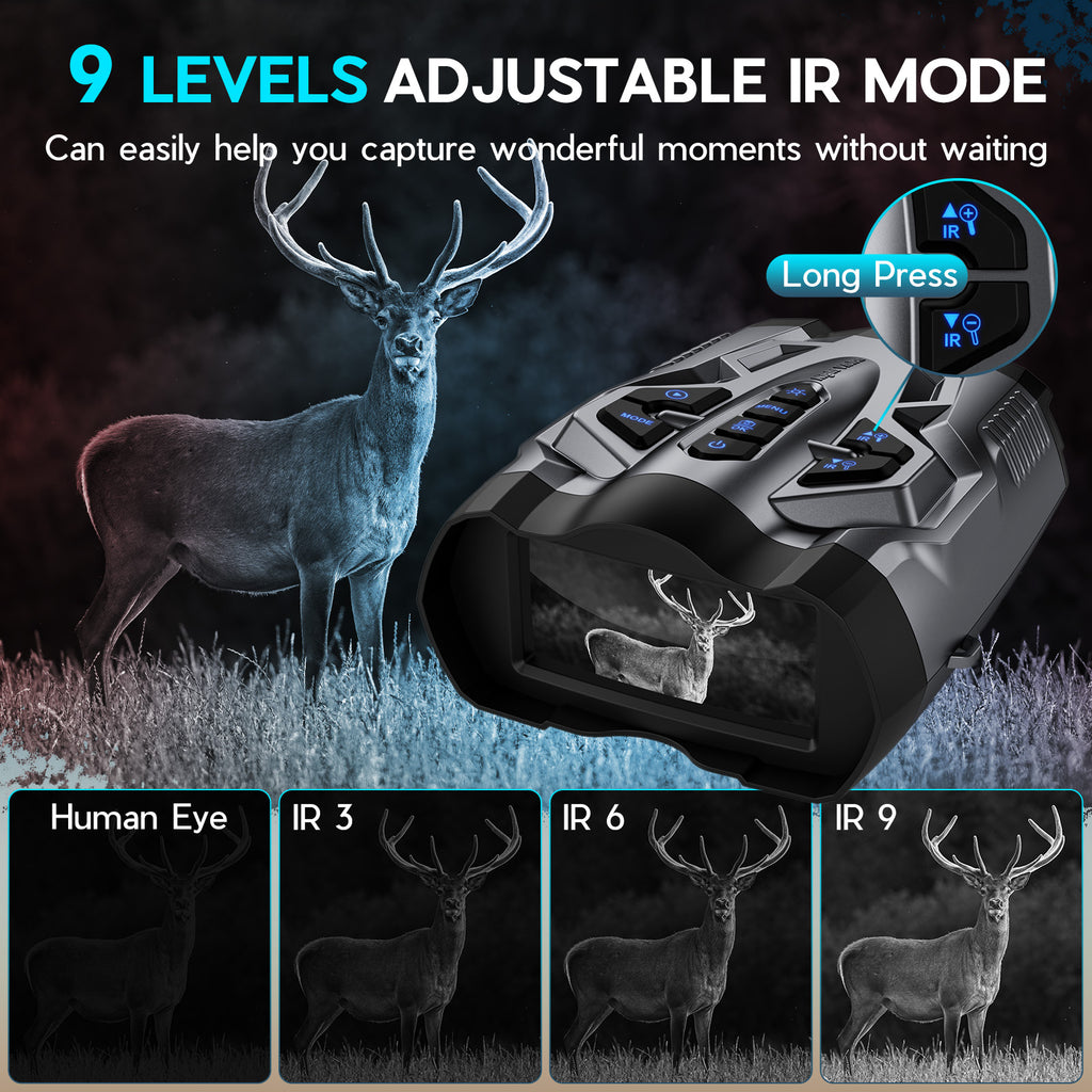 WISHBETY 4K Night Vision Goggles for Adults,16X Zoom Night Vision Binoculars with 1000FT Infrared Range,5000mAh Rechargeable Battery,3.5" Screen,Include 32GB Card,Gift for Mens and Outdoor Enthusiasts