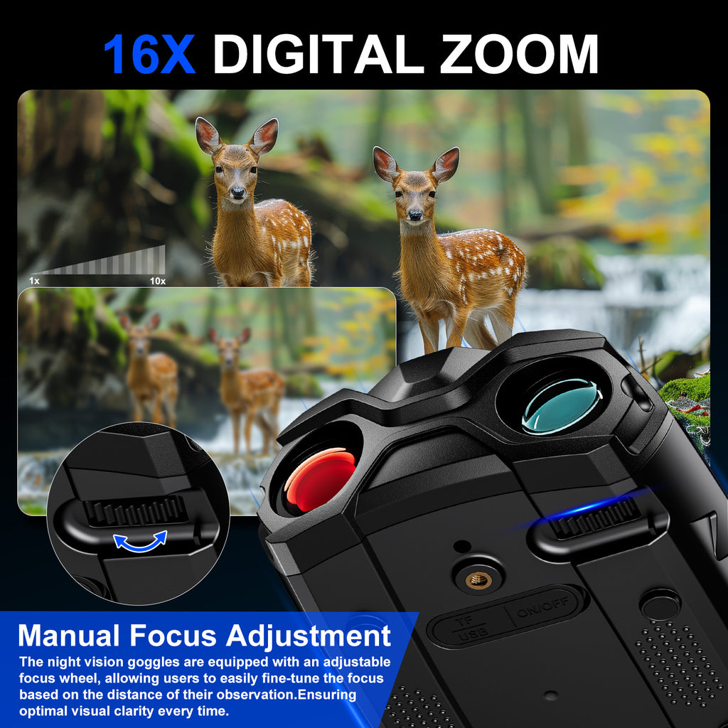 Night Vision Goggles,4K Night Vision Binoculars for Adult with 5000mAh Rechargeable Battery,16X Digital Zoom,3.5" HD Screen and 1000FT Viewing Range,32GB TF Card for Photo and Video,Ideal Gift for Men