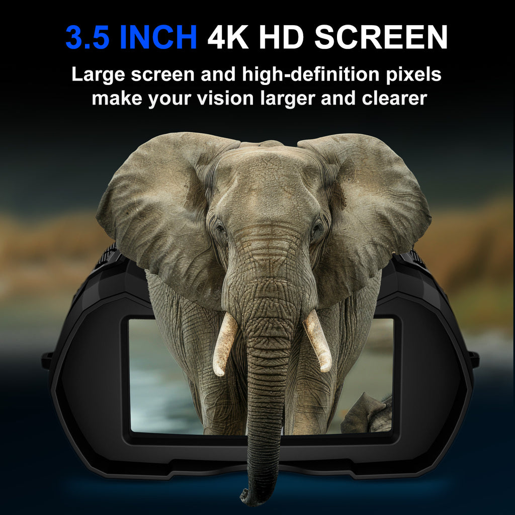 Night Vision Goggles,4K Night Vision Binoculars for Adult with 5000mAh Rechargeable Battery,16X Digital Zoom,3.5" HD Screen and 1000FT Viewing Range,32GB TF Card for Photo and Video,Ideal Gift for Men