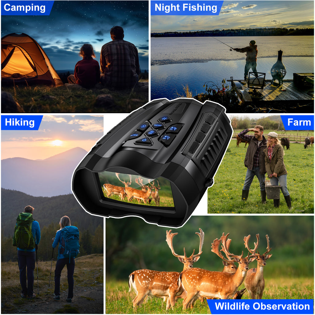 Night Vision Goggles,4K Night Vision Binoculars for Adult with 5000mAh Rechargeable Battery,16X Digital Zoom,3.5" HD Screen and 1000FT Viewing Range,32GB TF Card for Photo and Video,Ideal Gift for Men